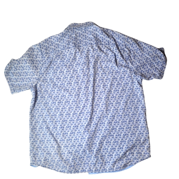TOMMY BAHAMA IslandZone Costa GeoShort-Sleeve Woven Shirt in Bering Blue XL - Picture 4 of 4